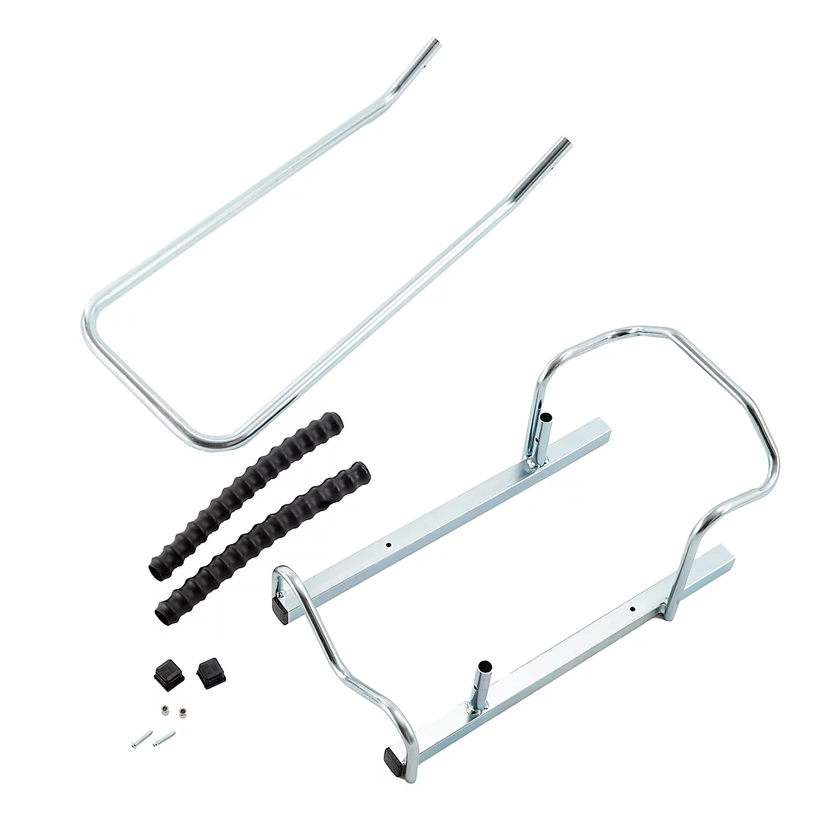 Support pour 2 vélos Mottez - module de base - acier galvanisé - arceau avec caoutchouc - l. 670 x P 590 x H 740 mm