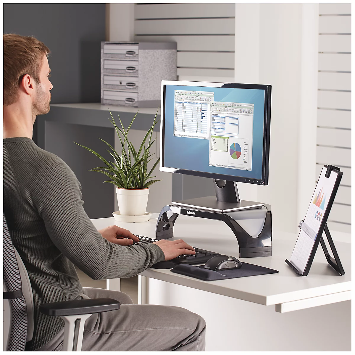Support pour moniteur Smart Suites Fellowes - l. 477 x P 330 x H 100/115/130 mm