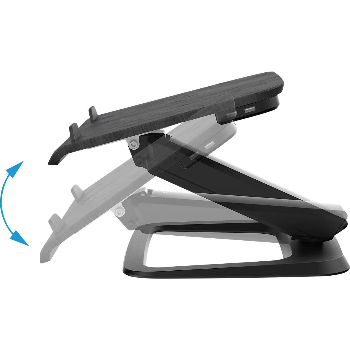 Support pour ordinateur portable Fellowes Hana™, jusqu'à 17 pouces et 4,5 kg, réglable en angle et en hauteur, orientable à 90°, ports USB, noir