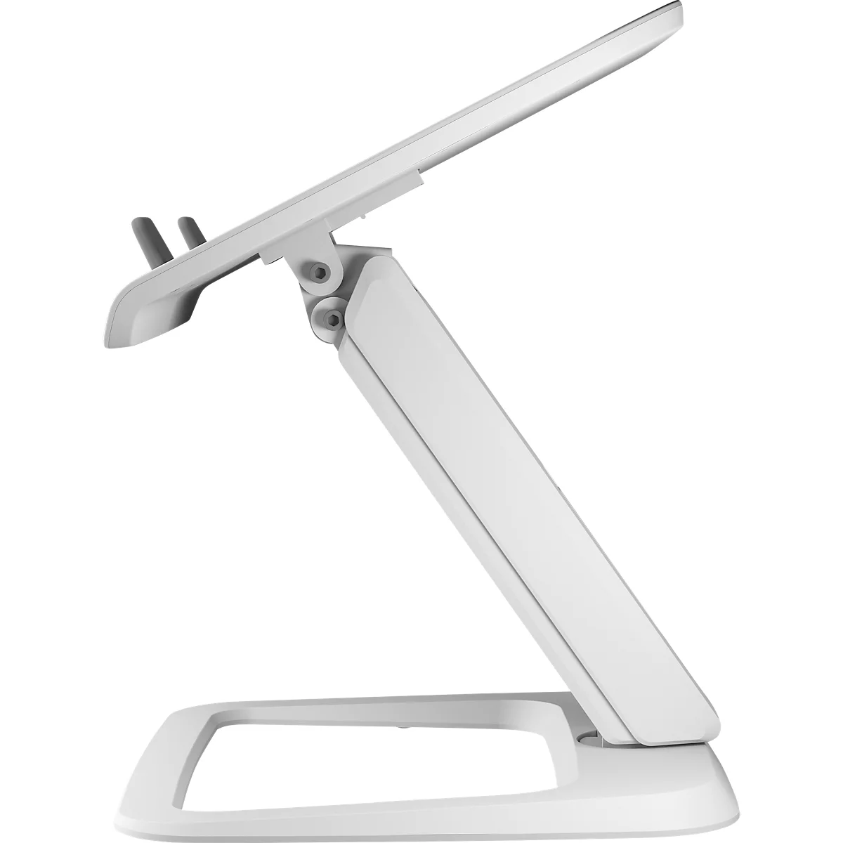 Support pour ordinateur portable Fellowes Hana™ LT, pour 1 ordinateur portable jusqu'à 19" &amp; jusqu'à 4,5 kg, réglable en hauteur/rotatif, gestion des câbles, L 342 x P 396 x H 102 mm, blanc