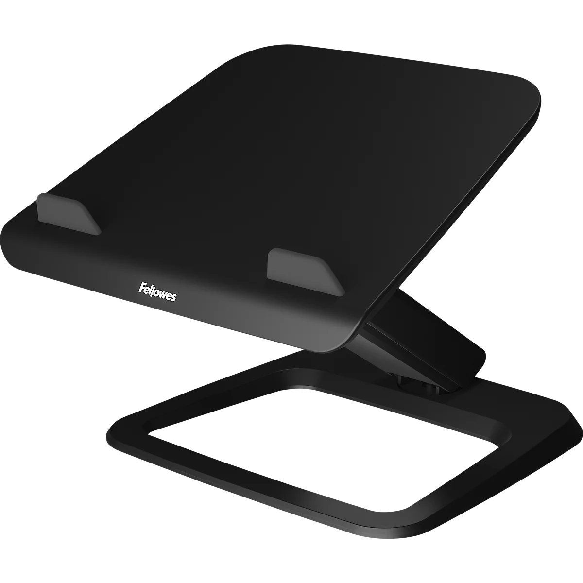 Support pour ordinateur portable Fellowes Hana™ LT, pour 1 ordinateur portable jusqu'à 19' &amp; jusqu'à 4,5 kg, réglable en hauteur/rotatif, gestion des câbles, L 342 x P 396 x H 102 mm, noir