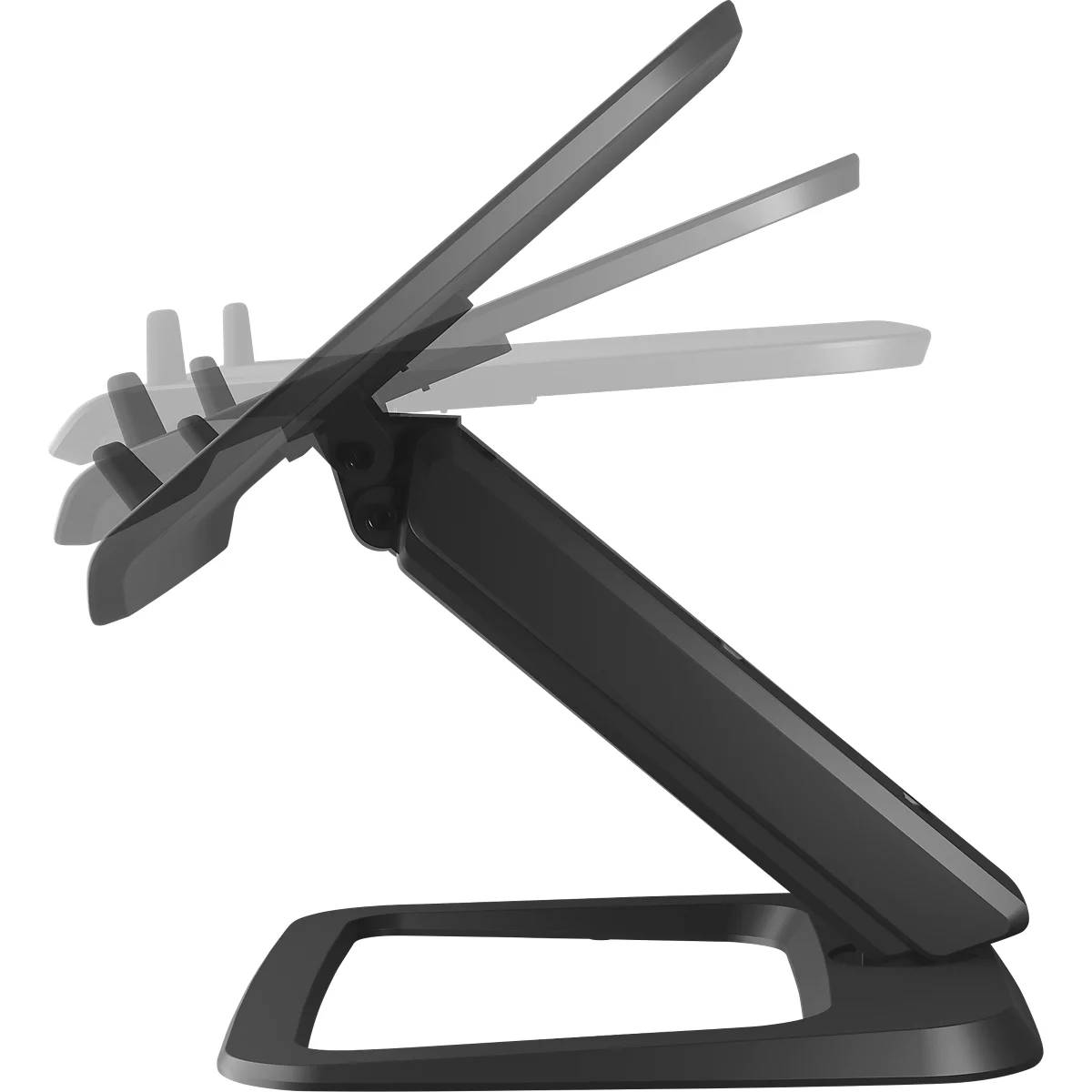 Support pour ordinateur portable Fellowes Hana™ LT, pour 1 ordinateur portable jusqu'à 19' &amp; jusqu'à 4,5 kg, réglable en hauteur/rotatif, gestion des câbles, L 342 x P 396 x H 102 mm, noir