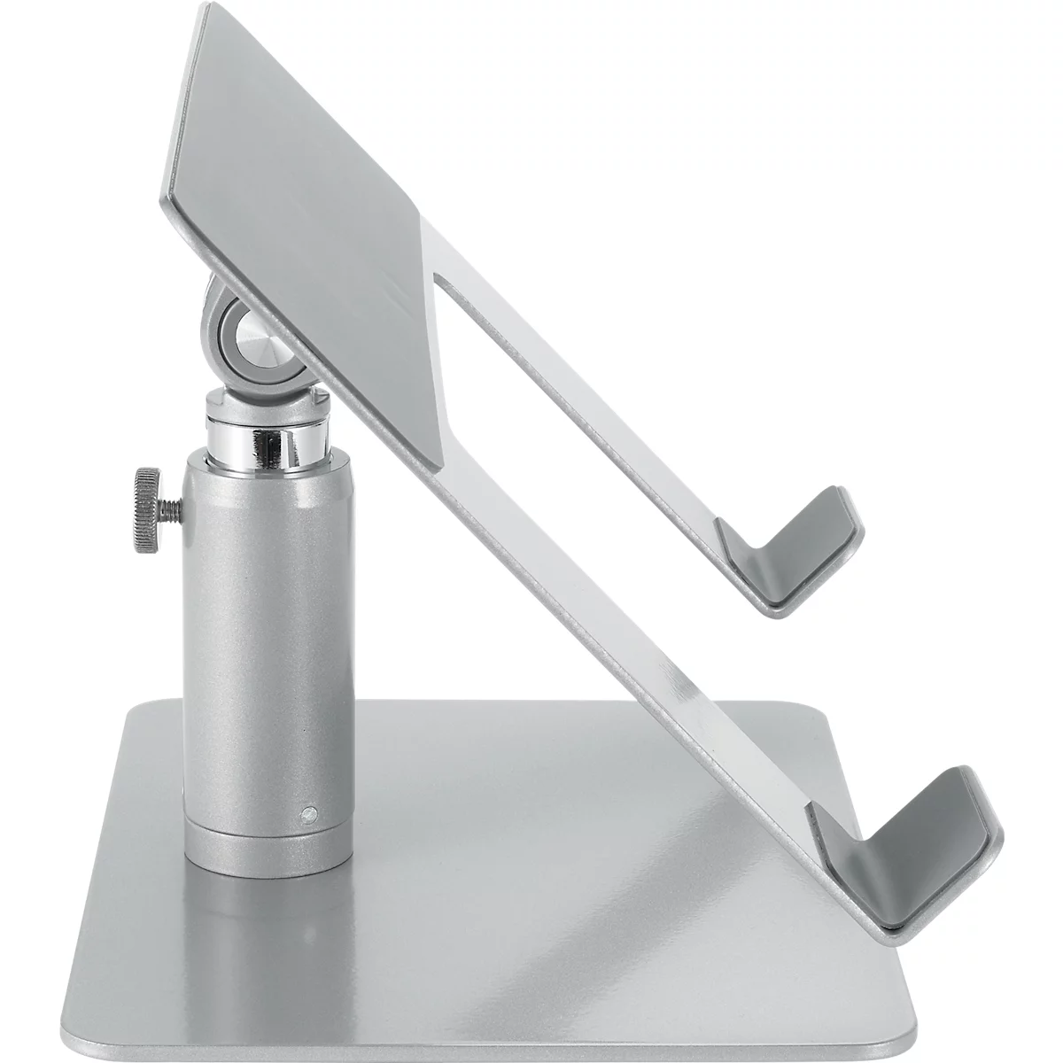 Support pour ordinateur portable Kensington K50424WW, jusqu'à 16', réglable en hauteur et inclinable, avec espace de rangement, L 280 x P 229 x H 210 mm, aluminium et acier, argenté