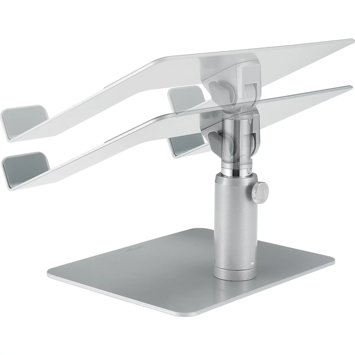 Support pour ordinateur portable Kensington K50424WW, jusqu'à 16', réglable en hauteur et inclinable, avec espace de rangement, L 280 x P 229 x H 210 mm, aluminium et acier, argenté