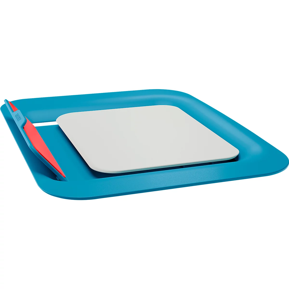 Support pour ordinateur portable Leitz Ergo Cosy, pour ordinateurs portables de 13" à 17", réglable en hauteur, pliable, L 312 x P 247 x H 50 mm, bleu