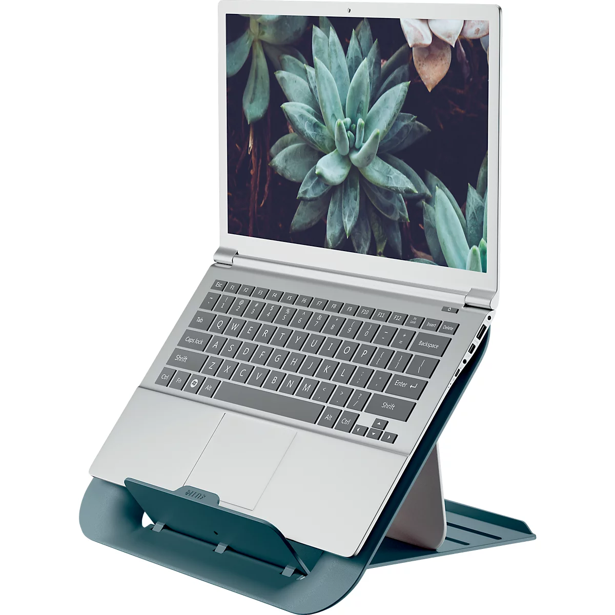 Support pour ordinateur portable Leitz Ergo Cosy, pour ordinateurs portables de 13" à 17", réglable en hauteur, pliable, L 312 x P 247 x H 50 mm, gris