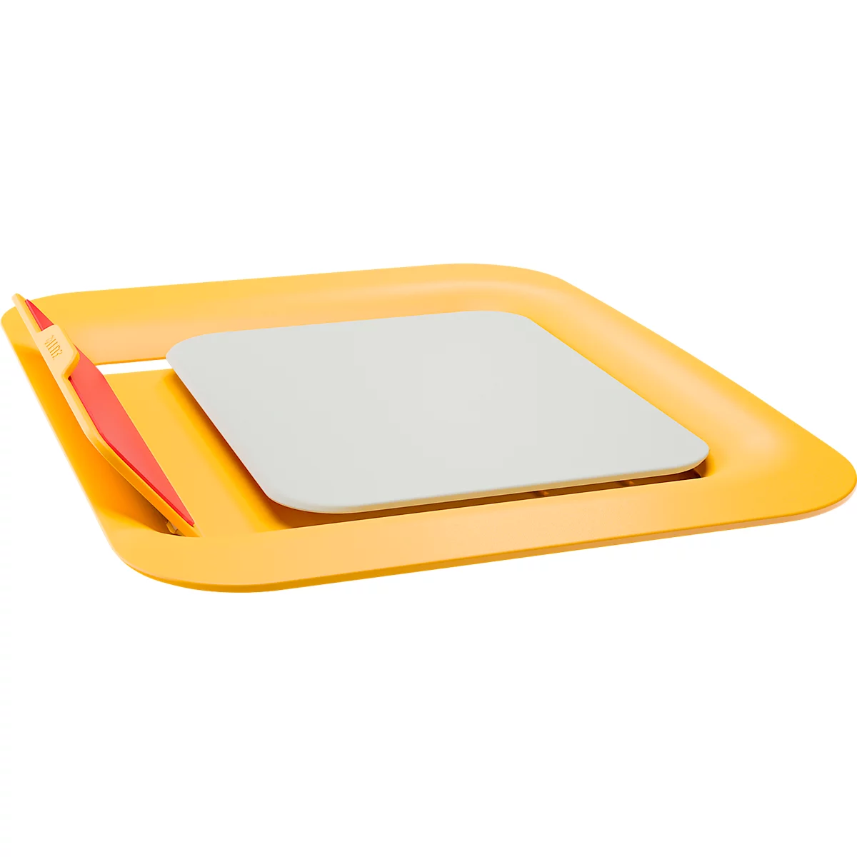 Support pour ordinateur portable Leitz Ergo Cosy, pour ordinateurs portables de 13' à 17', réglable en hauteur, pliable, L 312 x P 247 x H 50 mm, jaune