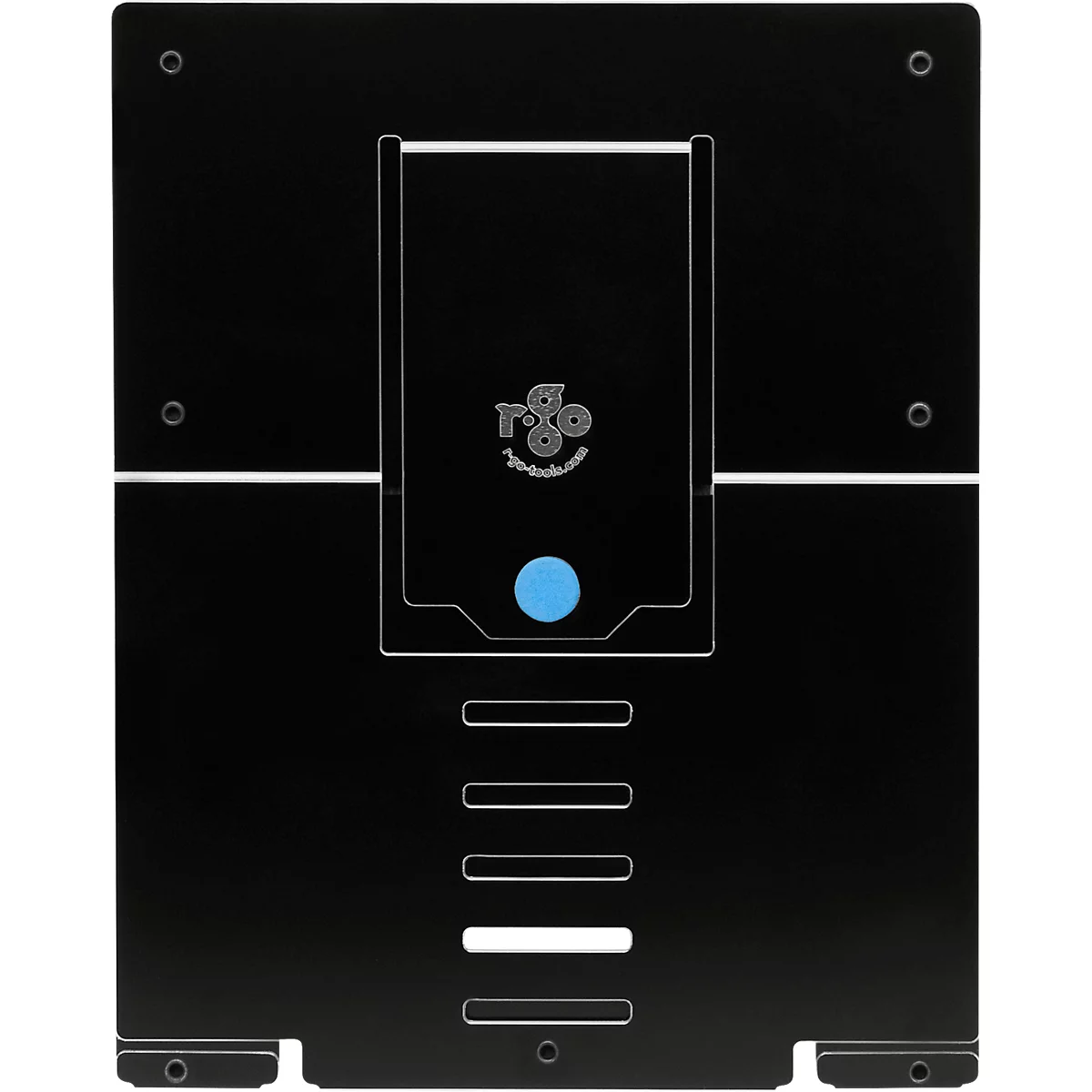 Support pour ordinateur portable R-Go Riser Flexible, pour 1 ordinateur portable/tablette 10-22″ &amp; jusqu'à 5 kg, hauteur réglable sur 5 niveaux, avec porte-documents, aluminium HYLITE®, noir
