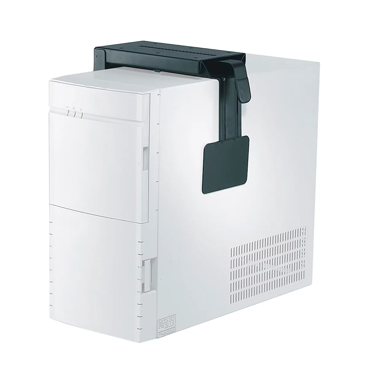 Support pour PC Neomounts by NewStar CPU-D100, vertical, jusqu'à 30 kg, réglable manuellement en hauteur et en largeur, matériel de montage inclus, noir