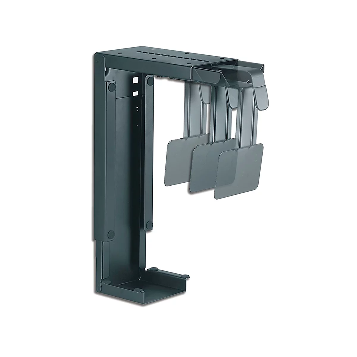Support pour PC Neomounts by NewStar CPU-D100, vertical, jusqu'à 30 kg, réglable manuellement en hauteur et en largeur, matériel de montage inclus, noir