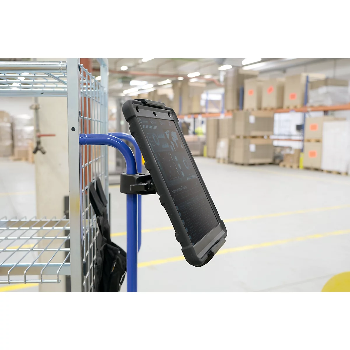Support pour tablette Durable TOUGH CLAMP XL, pour 1 tablette de 7 à 13', montage sur étagères/tables, pivotant à 360°, inclinable/pivotant, avec pince, noir