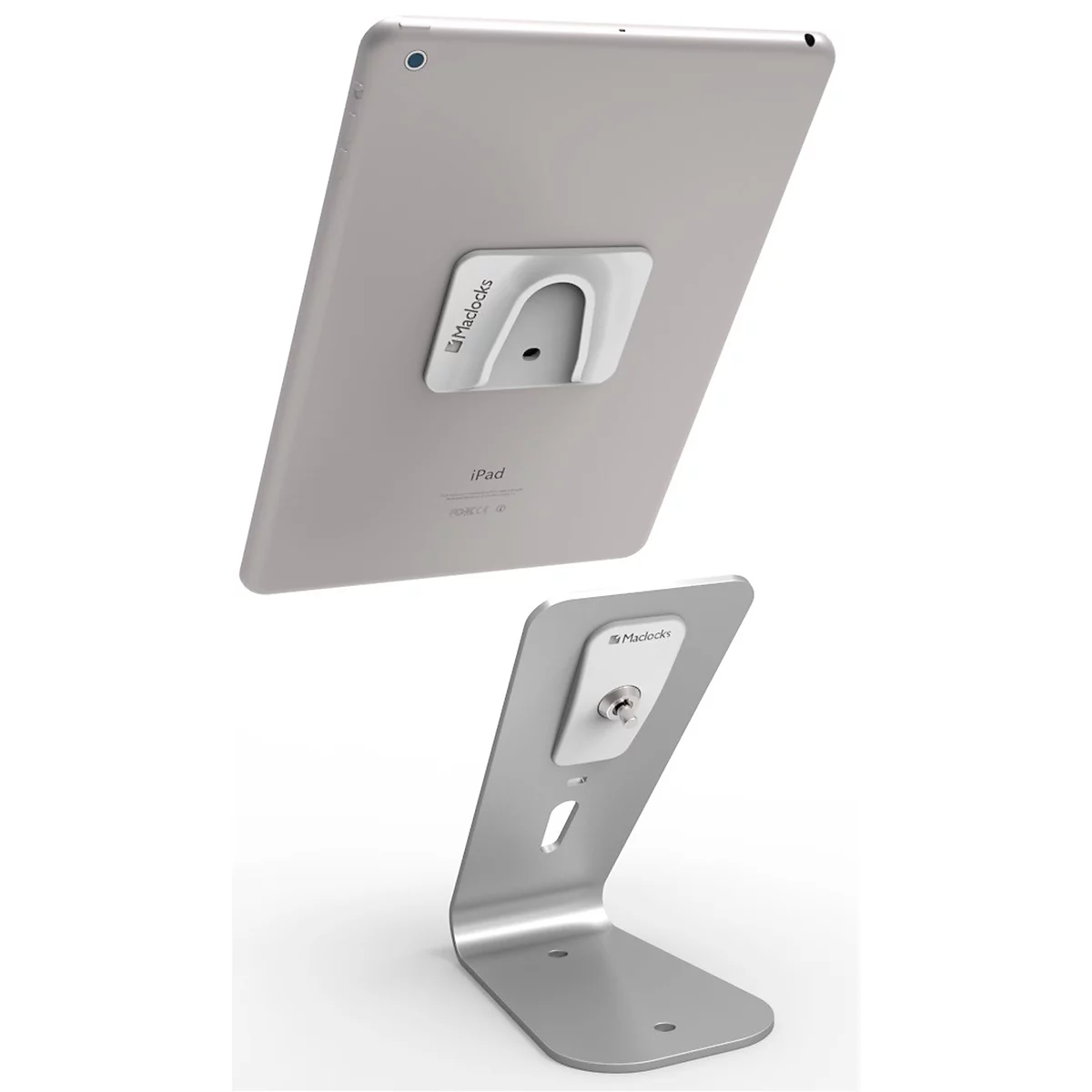 Support pour tablette HoverTab Compulocks, pour montage mural ou sur table, acier, argent