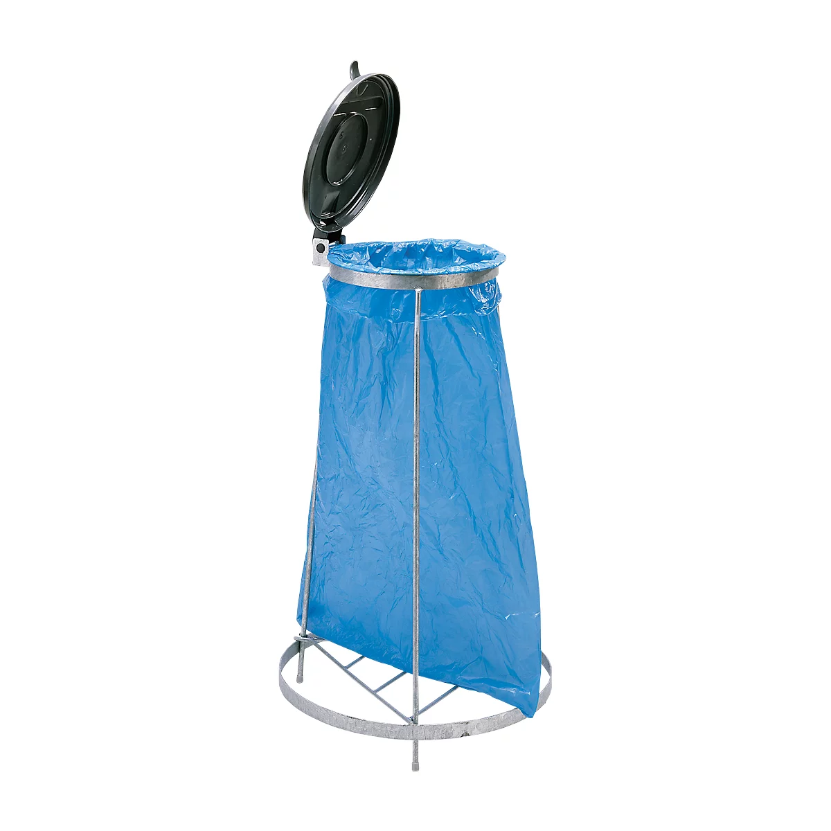 Support solide pour sacs poubelle MSTS120 - acier galvanisé - pour sacs poubelle de 120 litres - fixe - sans roulettes