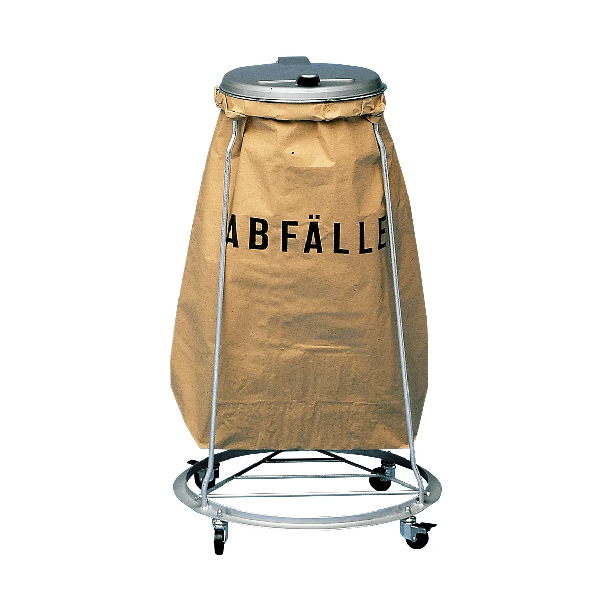 Support solide pour sacs poubelle MSTS120 - acier galvanisé - pour sacs poubelle de 120 litres - mobile- avecroulettes