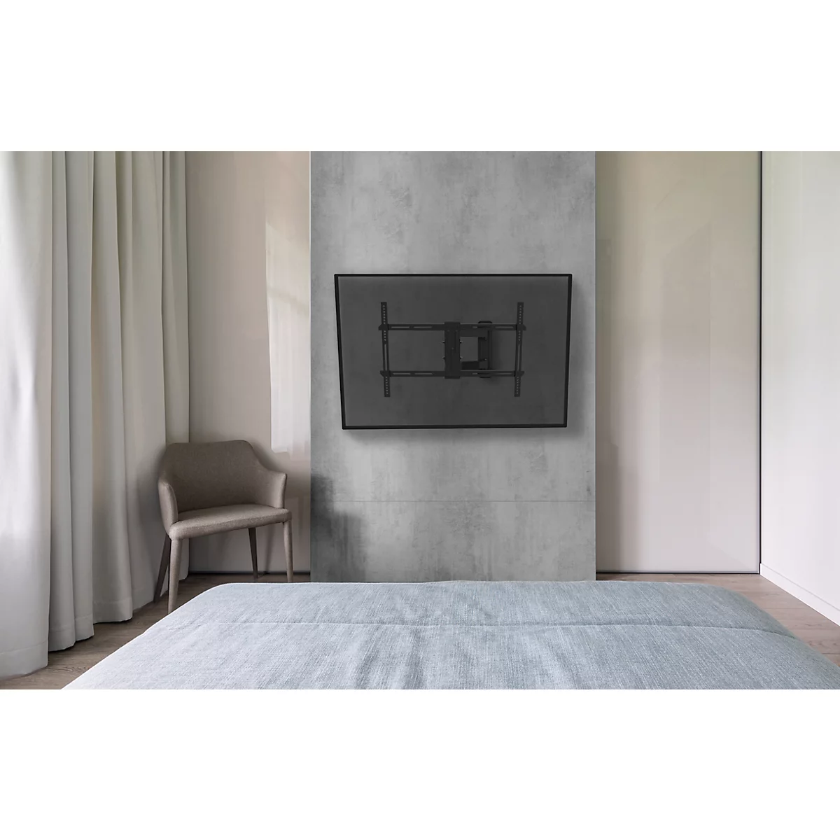 Support TV mural Neomounts by Newstar WL40-550BL16, pour écrans plats jusqu'à 65', jusqu'à 40 kg, inclinable et pivotant, VESA, noir