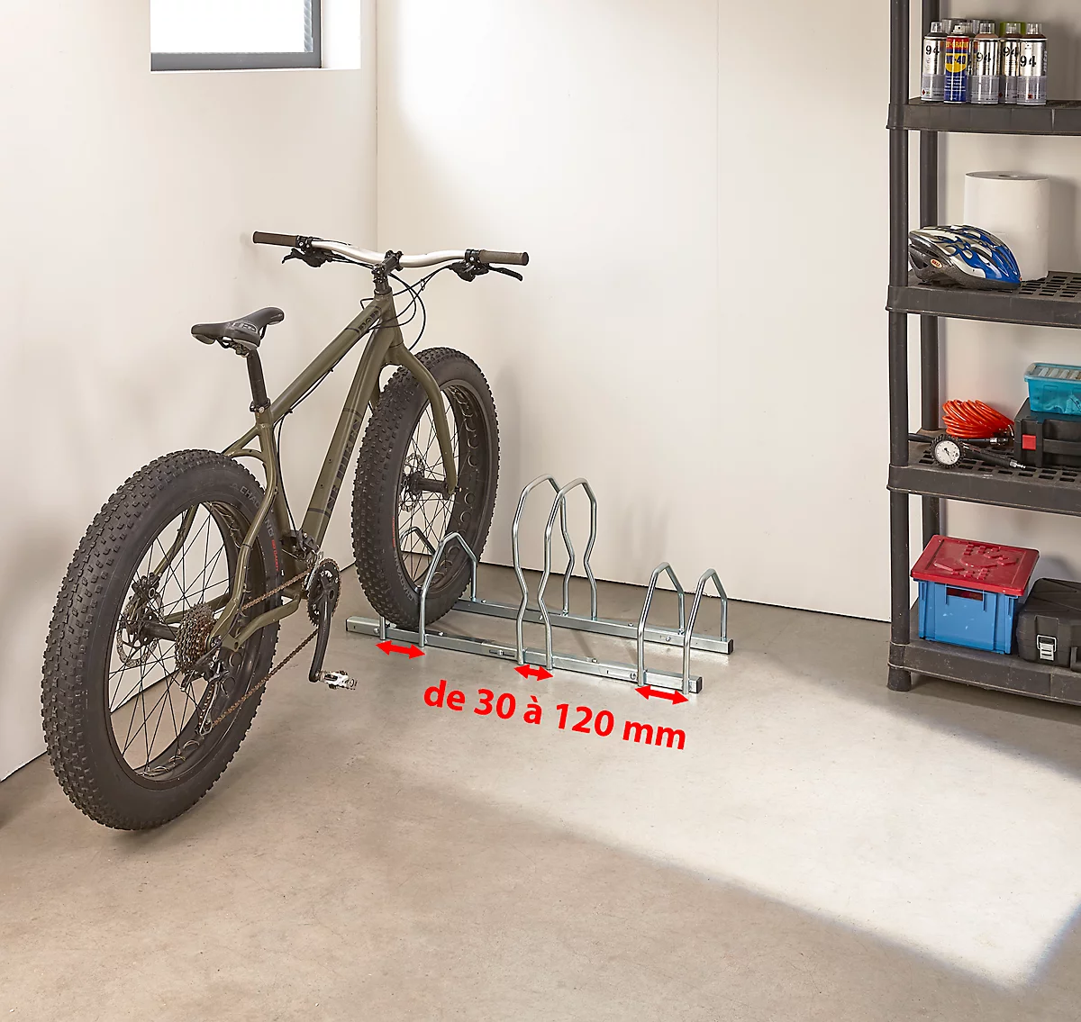 Support pour 1 vélo au sol en acier Mottez