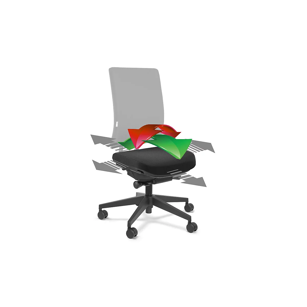 Surface d'assise Flex, pour siège de bureau Project SSI, avec butée d'arrêt, pour une assise dynamique