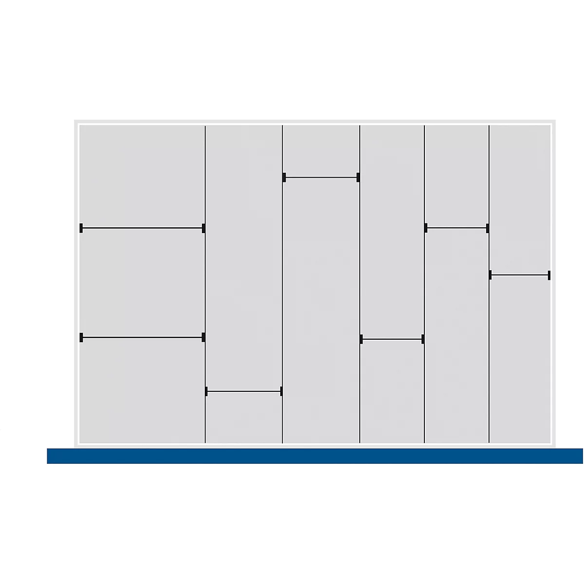 Surtido de paredes divisoras/encajables, 5 separadores, 7 paredes encajables, para serie Verso, para cajón con altura frontal 100/125 mm, Al 77 mm
