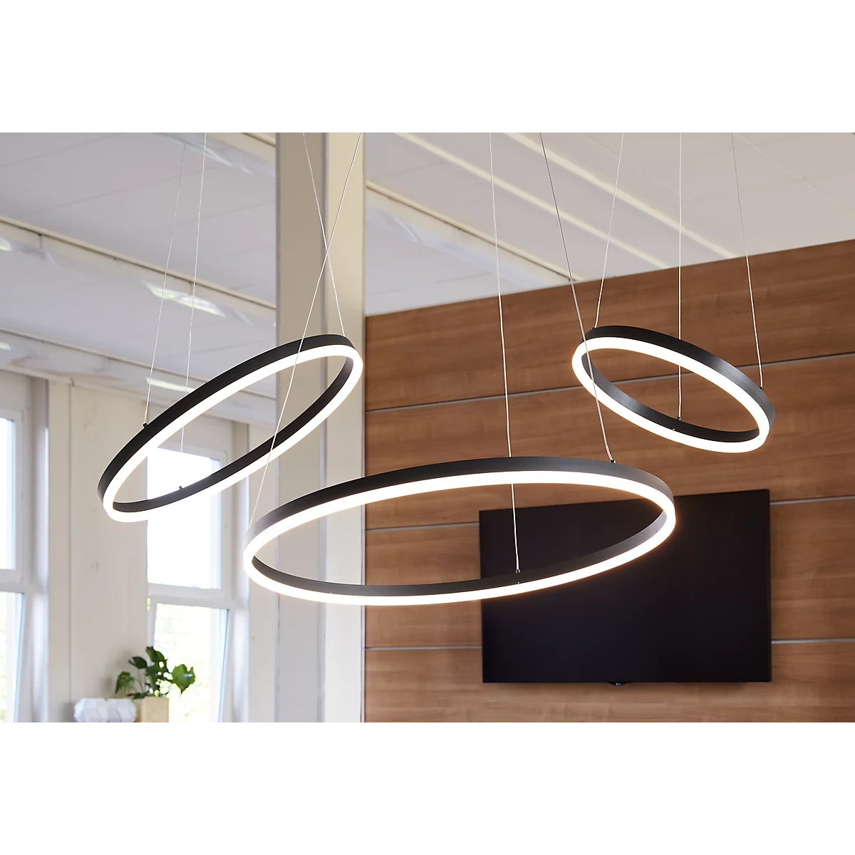 Suspension à LED TITUS, réglable en hauteur, intensité lumineuse variable en continu, LED interchangeables, Ø 400 mm
