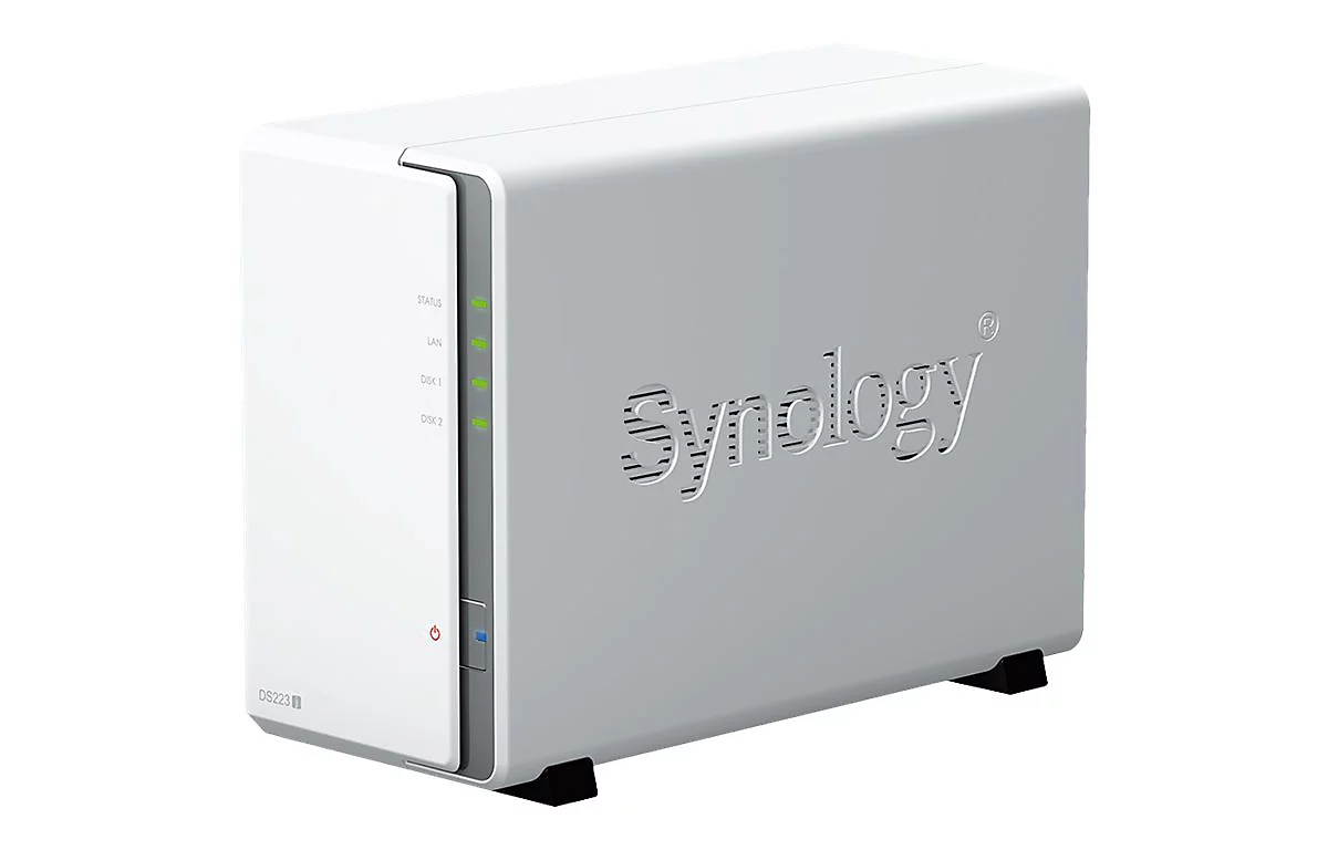 Synology Disk Station DS223J - NAS-Server - SATA 6Gb/s - RAID RAID 0, 1, JBOD - RAM 1 GB - Gigabit Ethernet