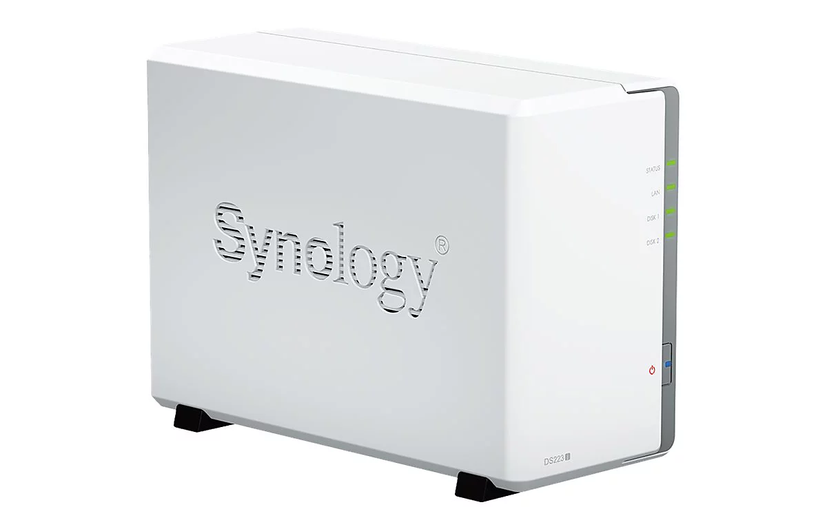 Synology Disk Station DS223J - NAS-Server - SATA 6Gb/s - RAID RAID 0, 1, JBOD - RAM 1 GB - Gigabit Ethernet
