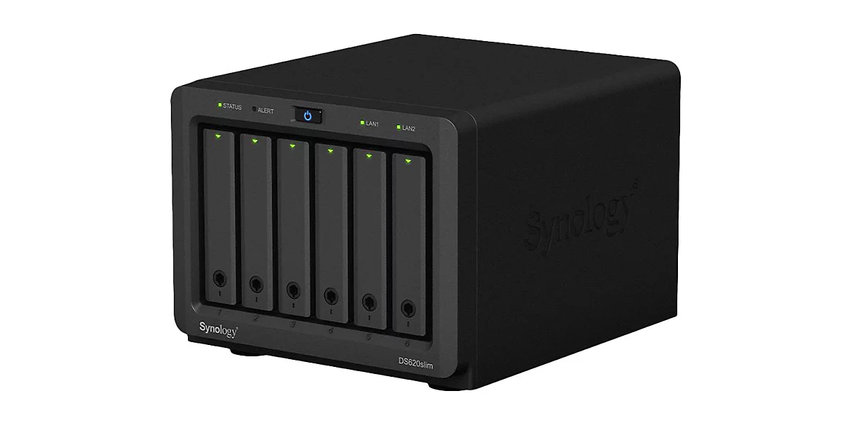 Synology Disk Station DS620slim - NAS-Server - 6 Schächte - SATA 6Gb/s - RAID RAID 0, 1, 5, 6, 10, JBOD - RAM 2 GB