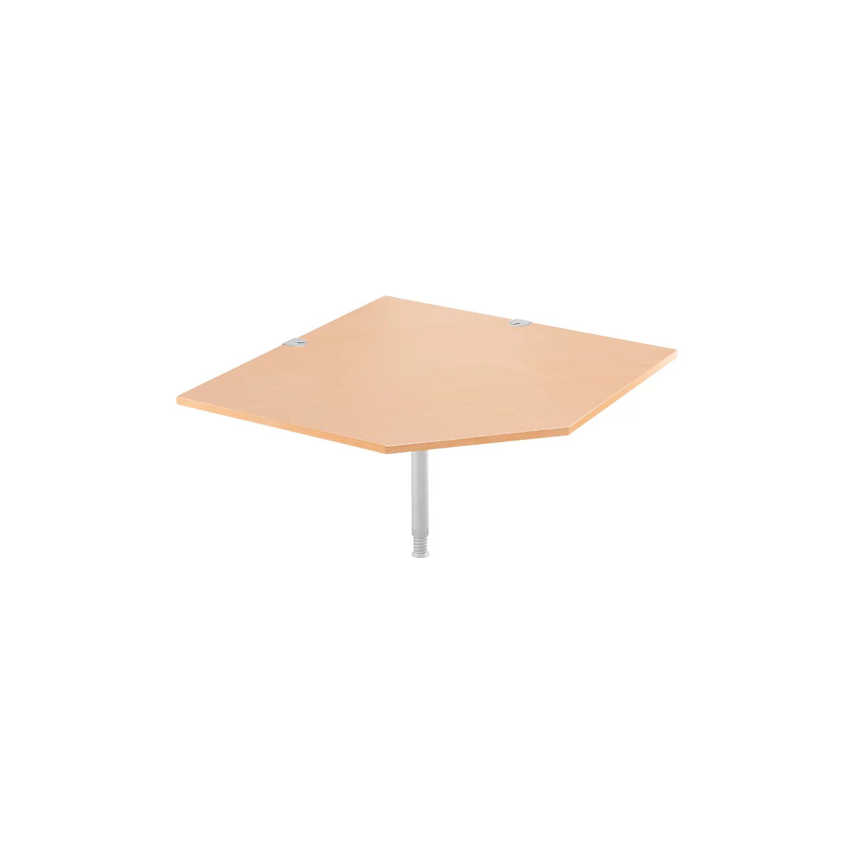 Systeemhoekplaat, CAD, voet, B 1200 mm x D 1200 mm, beuken/wit aluminium