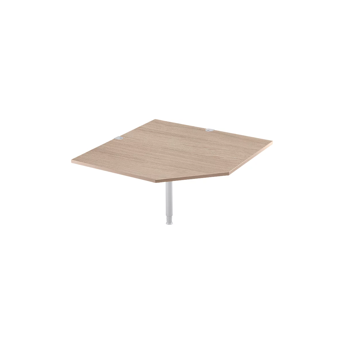 Systeemhoekplaat, CAD, voet, B 1200 mm x D 1200 mm, eiken/wit aluminium