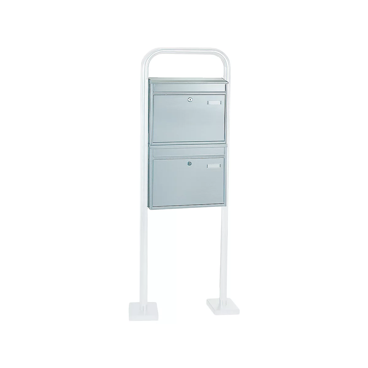 Système de boîtes aux lettres Rottner, avec 2 boîtes aux lettres, sans support, H 635 x L 440 x P 125 mm, acier inoxydable