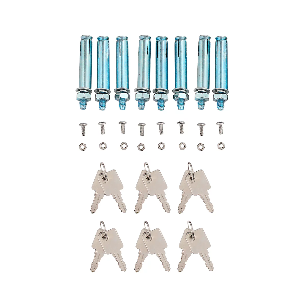 Système de boîtes aux lettres Rottner, avec 6 boîtes aux lettres, sans support, H 635 x L 1160 x P 125 mm, acier inoxydable