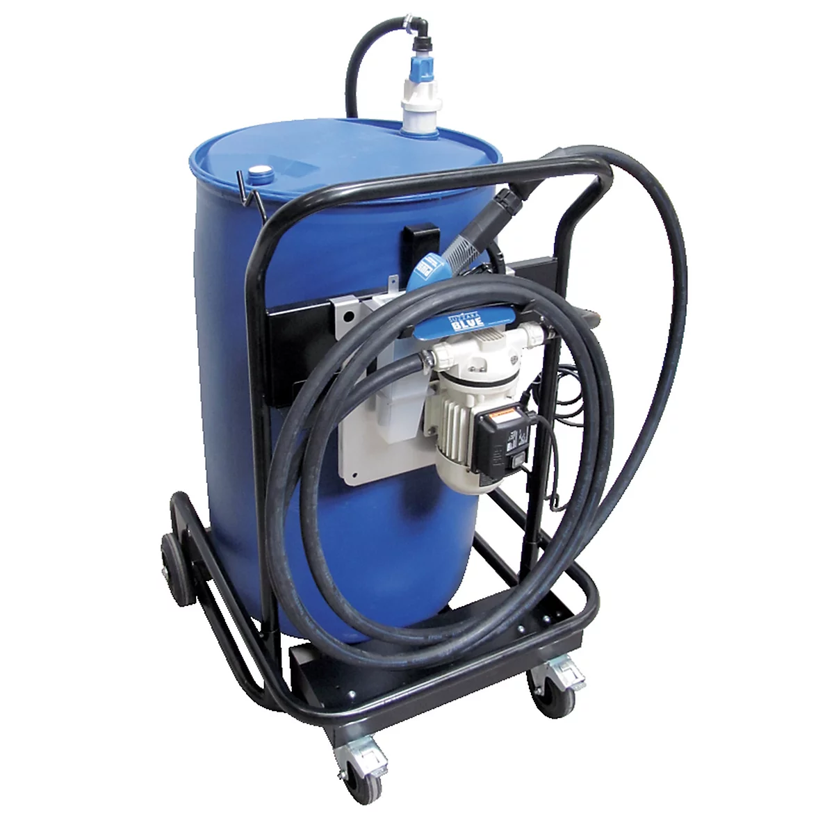 Système de citerne mobile pour fûts CEMO Bluetroll Mobil, système de pompe Cematic Blue BASIC AZV pour IBC avec châssis, pistolet automatique, 30l/min