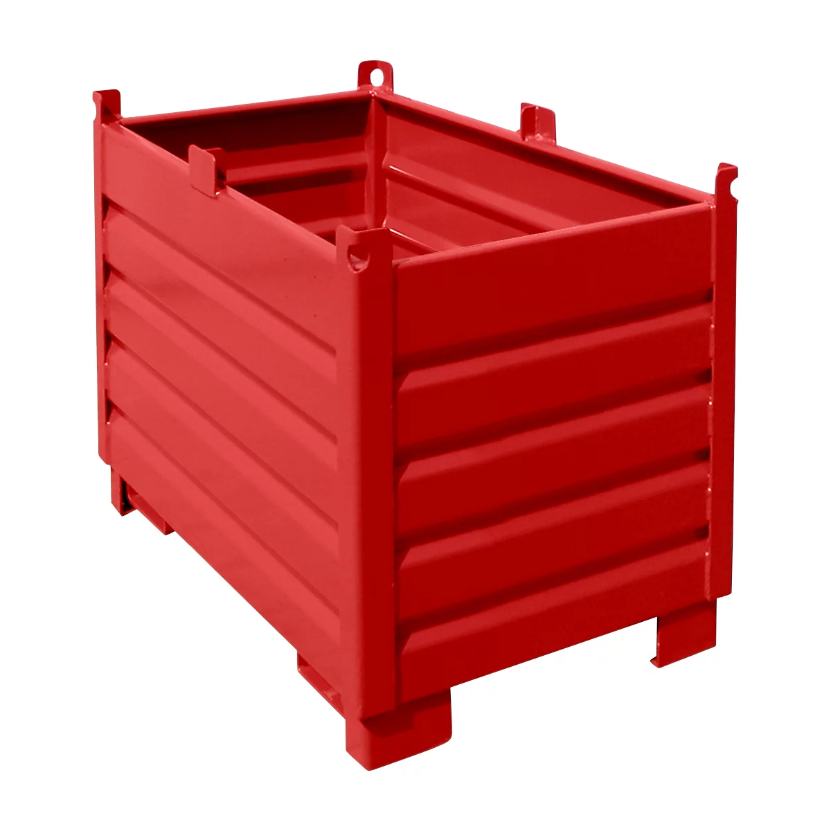Système de collecte Bauer SBS 500, L 600 x l 1200 x H 850 mm, empilable jusqu'à 3 fois, peint, avec chariot de transport, rouge feu RAL 3000