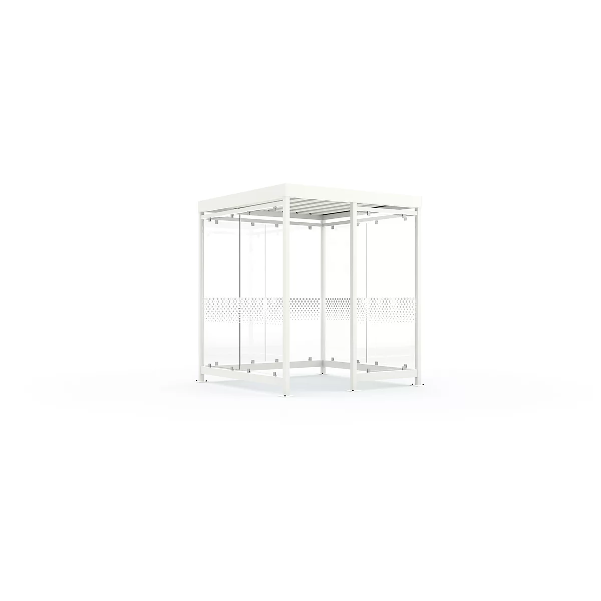 Système de couverture WSM Köln K2 b/c, L 2165 x P 2165 x H 2510 mm, entièrement monté, blanc trafic RAL 9016