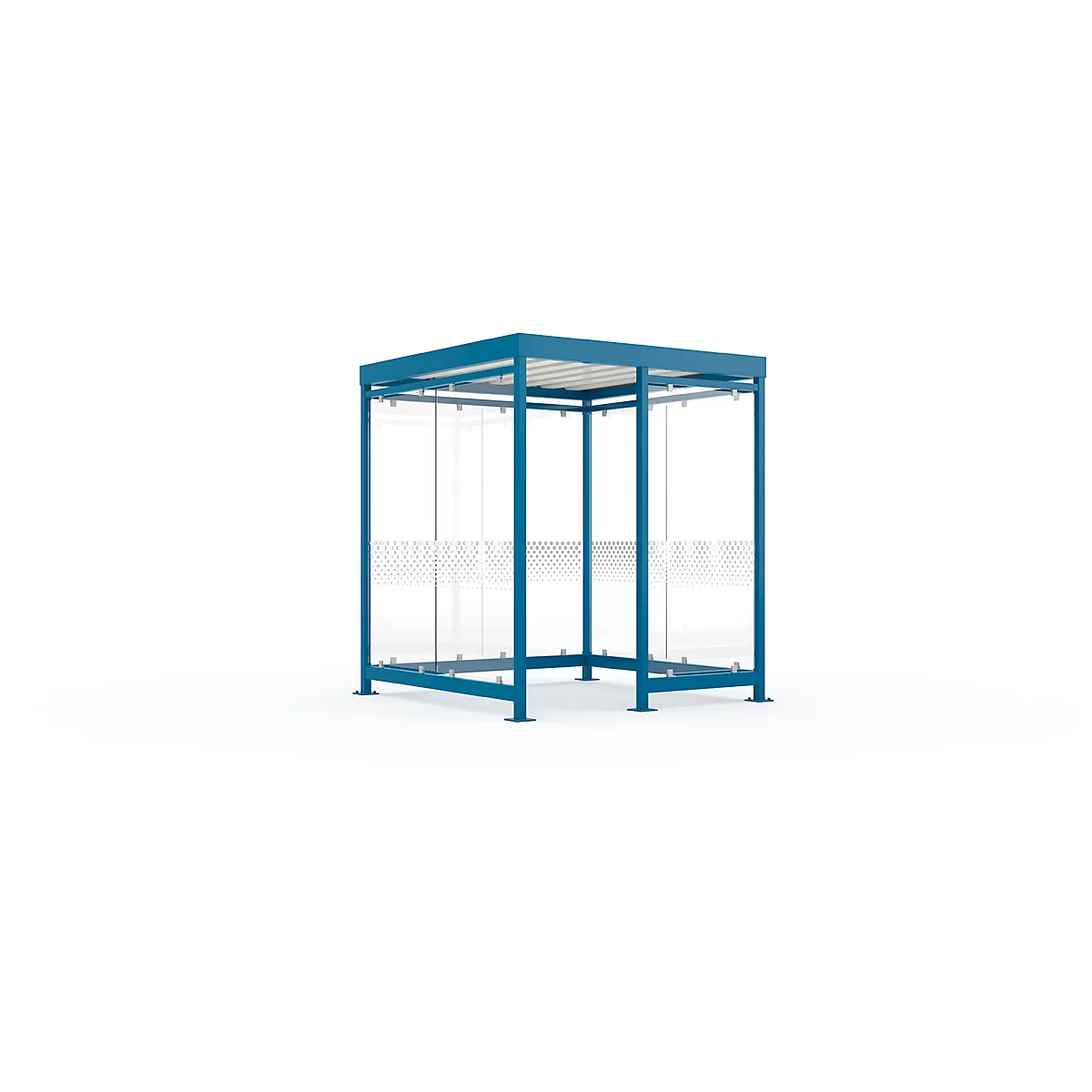 Système de couverture WSM Köln K2 b/c, L 2165 x P 2165 x H 2510 mm, entièrement monté, bleu gentiane RAL 5010