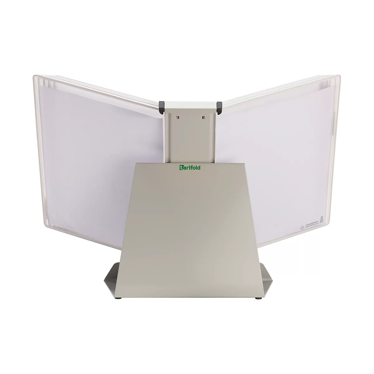 Système de panneaux d'affichage antibactérien Tarifold Sterifold, support de table avec 10 panneaux au format A4, extensible, blanc