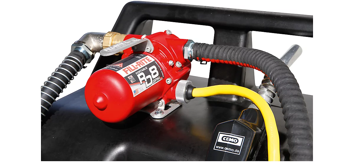 Système de réservoir d'essence mobile sur chariot, 60 L ou 95 L, pompe  manuelle ou pompe électrique de 12 V, boyau 2,7/3,2 m à prix avantageux