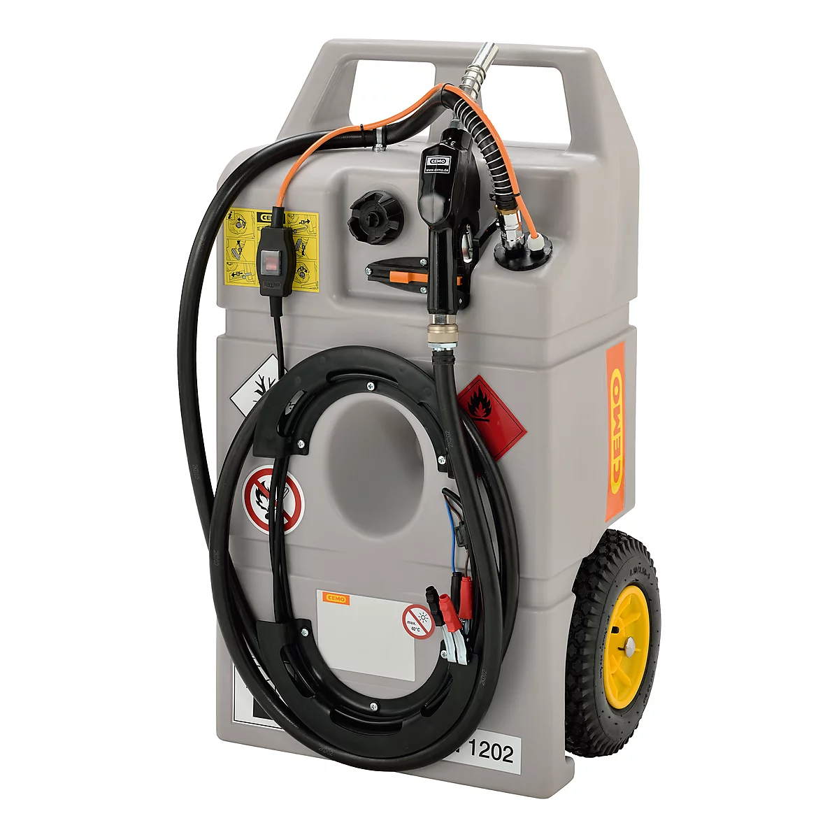Système de réservoir de diesel mobile sur chariot, 100 L, pompe électrique de 12 V, flexible de distribution de 3 m
