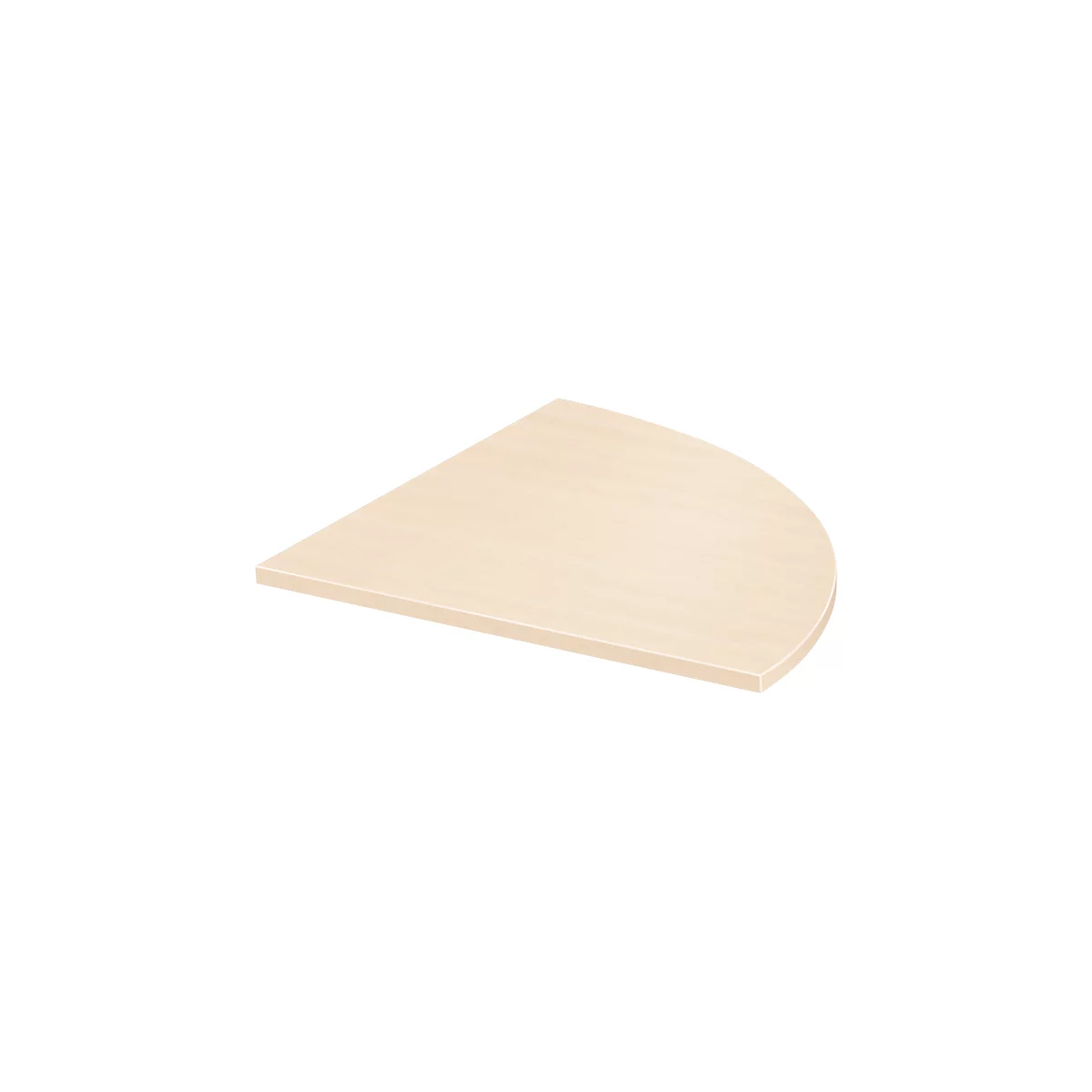Systemwinkelplatte, 90° gerundet, B 800 x T 800 mm, Ahorn