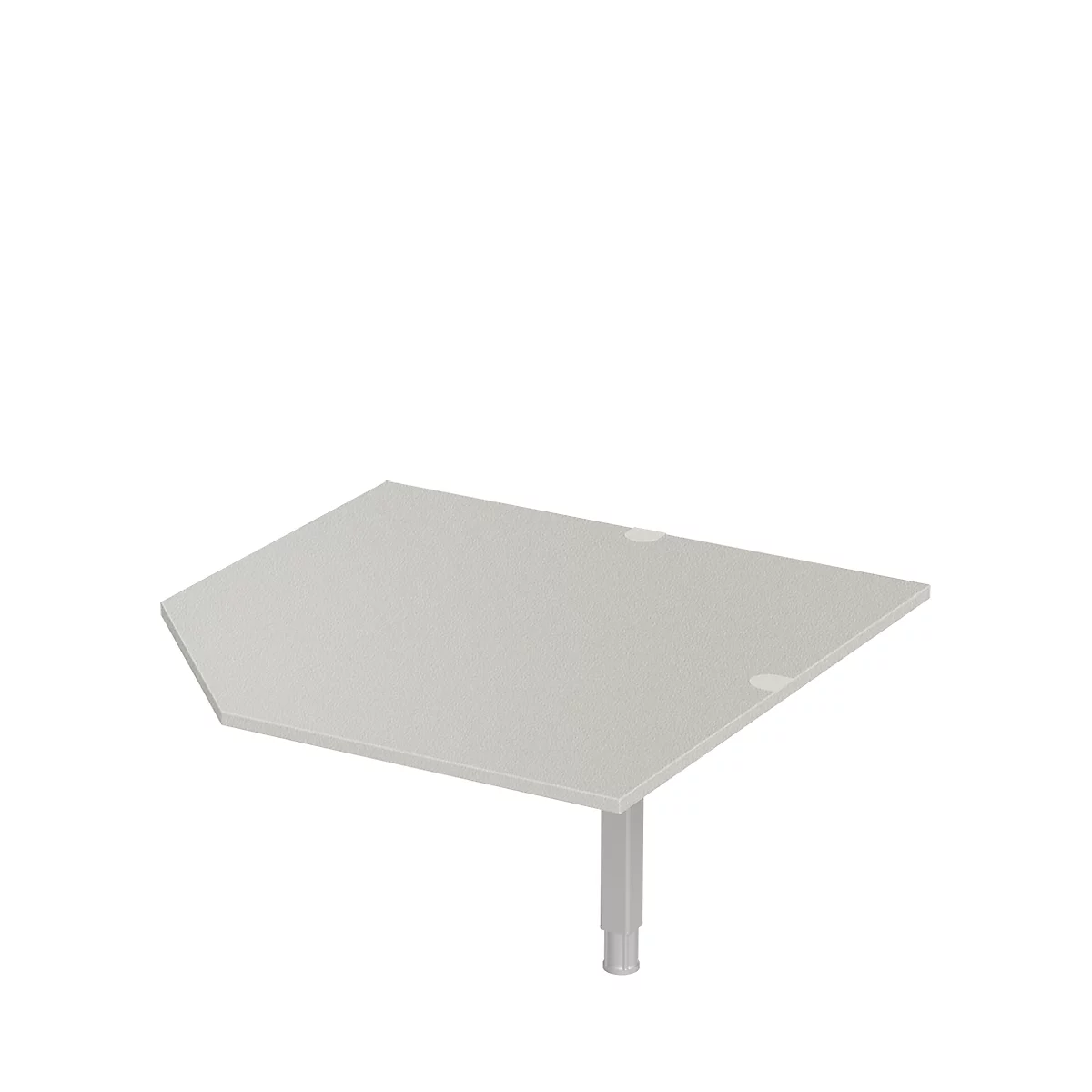Systemwinkelplatte CAD ERGO-T 2.0, mit Stützfuß, B 1200 x T 1200/800 x H 718-898 mm, lichtgrau/weißaluminium 
