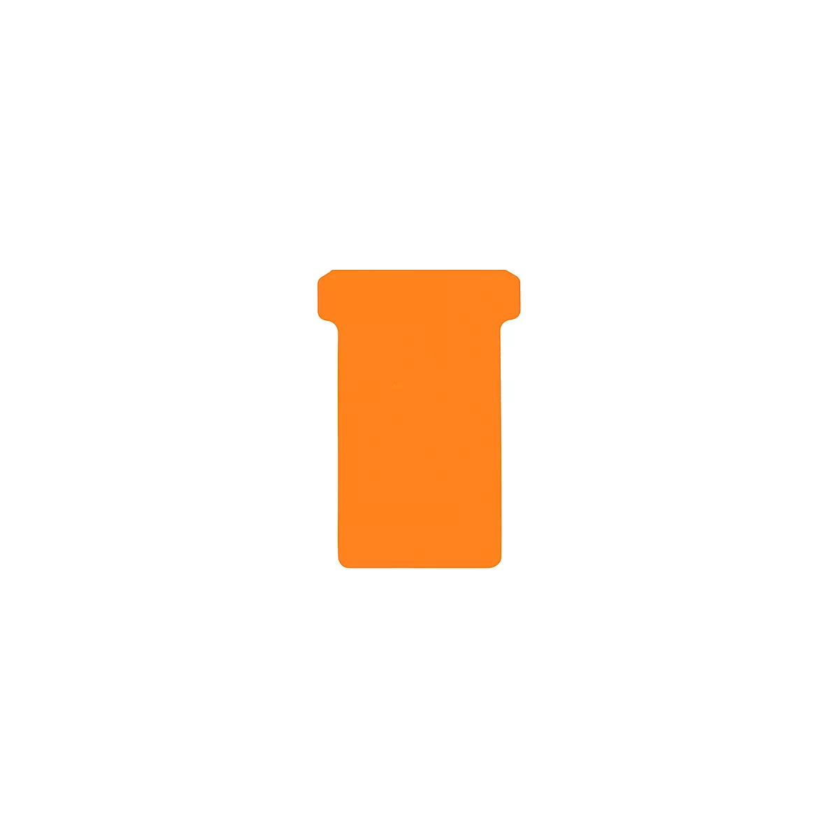 Orange, rectangular shape with rounded corners and a small, semi-circular cutout at the top.