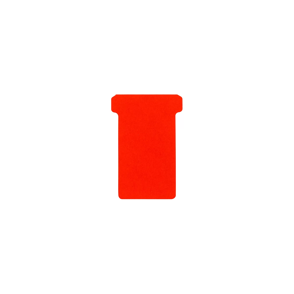 A bright orange rectangular object with rounded corners and a cutout at the top.
