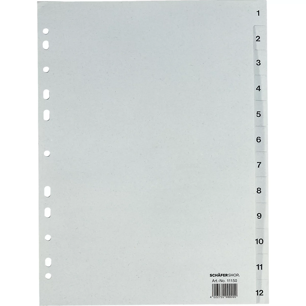 Tabbladen Recycling - gerecycled karton - A4 - numeriek 1-12 – onze merk Schäfer Shop