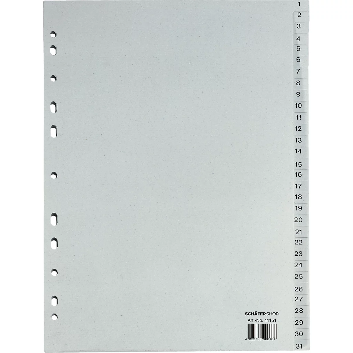 Tabbladen Recycling - gerecycled karton - A4 - numeriek 1-31 – onze merk Schäfer Shop
