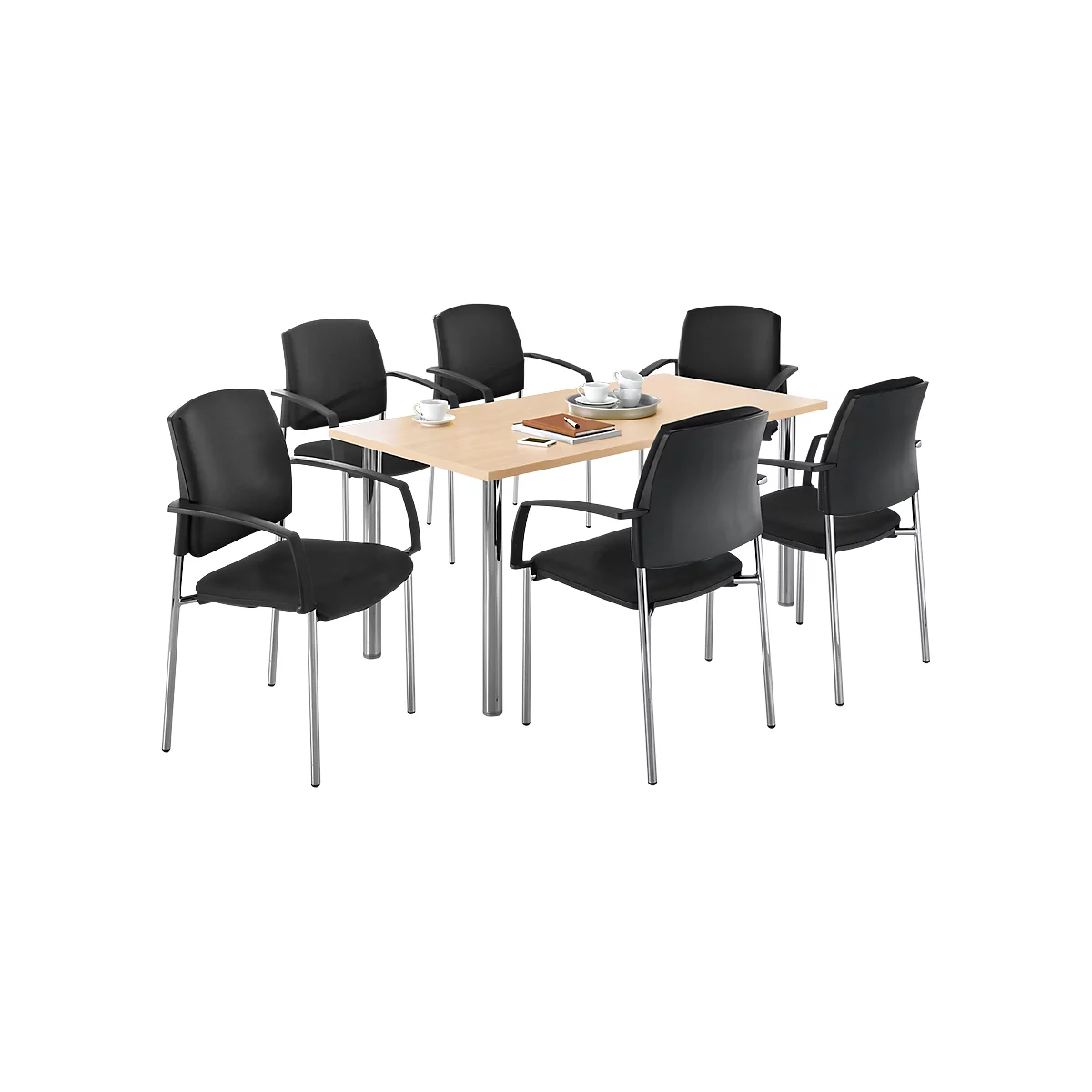 Table + 6 chaises SSI-PROLINE, érable