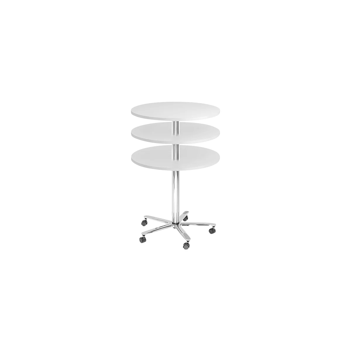Table à colonne JENA, Ø 800 mm, H 720-1100 mm, gris clair