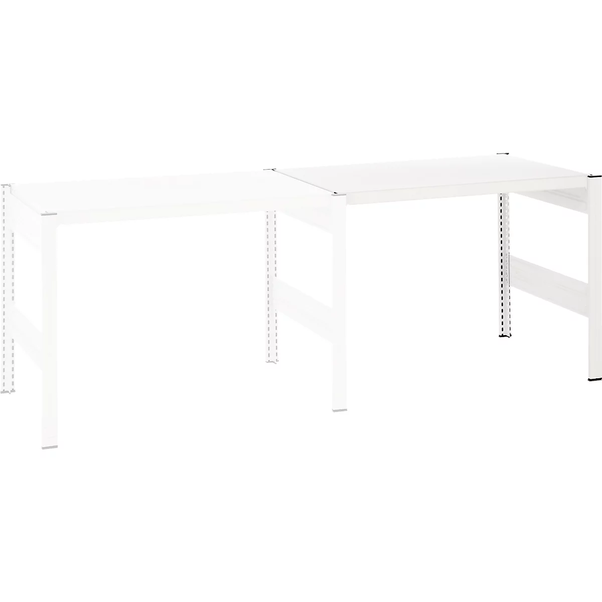 Table créative ORDO Professional, table d'extension, multifonctionnelle, surface d'écriture amovible, mobile, L 1010 x P 635 x H 825 mm, acier, blanc trafic RAL 9016