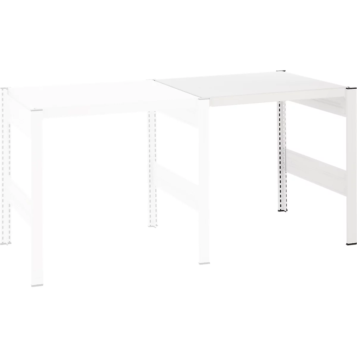 Table créative ORDO Professional, table d'extension, multifonctionnelle, surface d'écriture amovible, mobile, L 760 x P 635 x H 825 mm, acier, blanc trafic RAL 9016