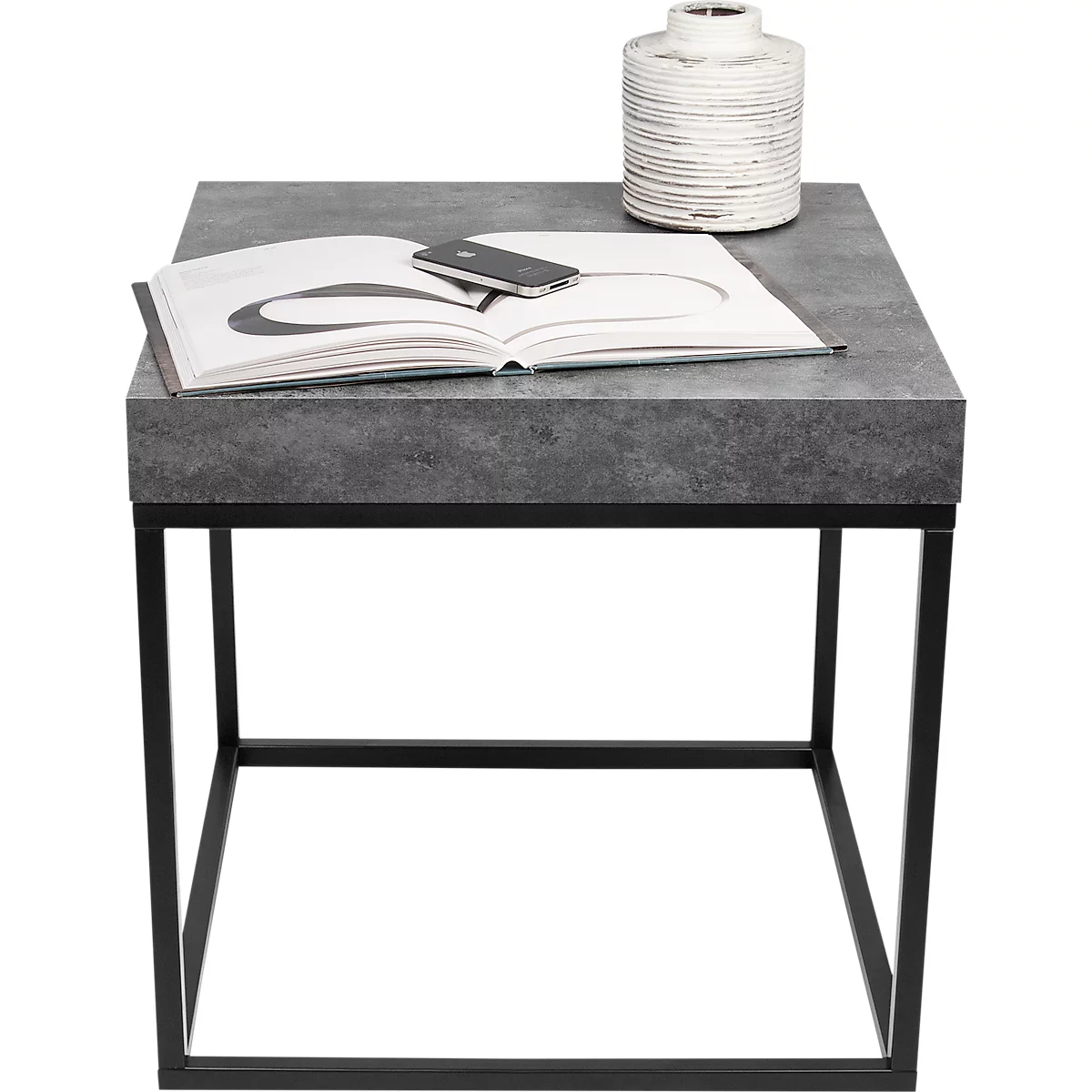Table d'appoint en béton, 550 x 550 x 530 mm, noir