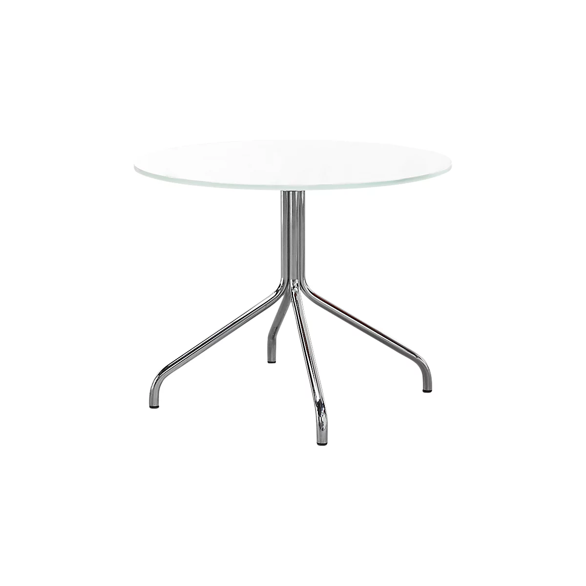 Table d'appoint KONSIT, Ø 600 x h 450 mm, plateau en verre, piétement chromé