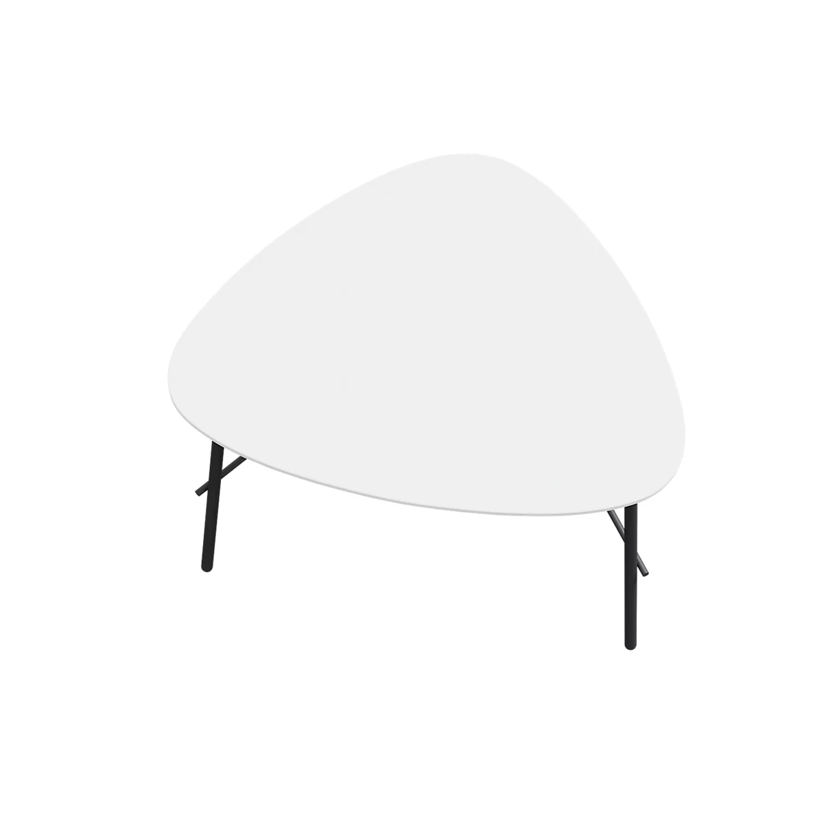 Table d'appoint LAZY Paperflow, forme trapézoïdale, MDF plaqué, cadre en acier, L 605 x P 500 x H 450 mm, blanc/noir